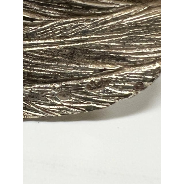 Pair Antique Silver Cockerel Rooster Figurines / Sculptures For Sale - Image 14 of 18