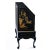 Wood Black Lacquer Hand Painted Asian Chinoiserie Black Lacquer Secretary Writing Desk For Sale - Image 7 of 16