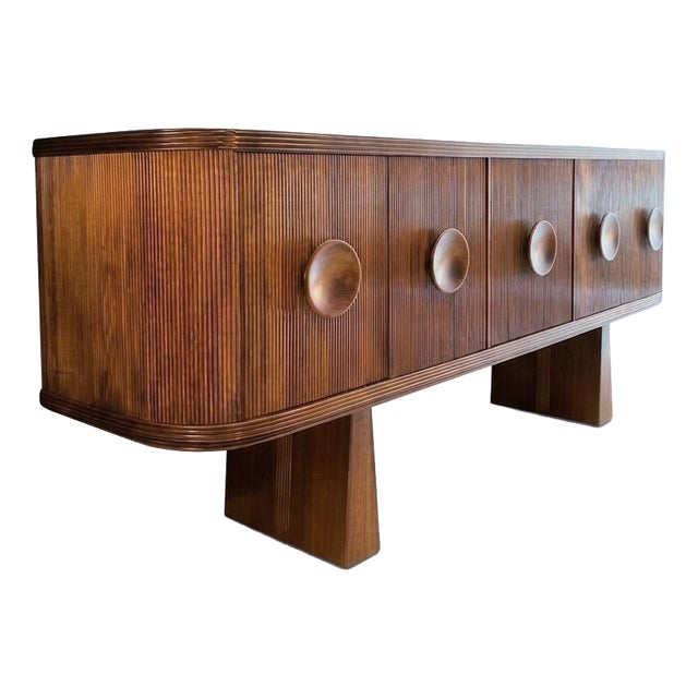 Art Deco Reeded Sideboard, 1940s For Sale