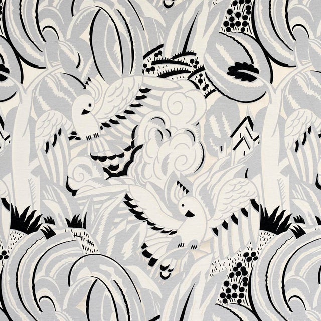 Contemporary SAMPLE - Schumacher Parrots Moderne Fabric In Dove For Sale - Image 3 of 4