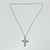 1970s Vintage Southwestern Boho Chic Religious Blue Larimar & Sterling Cross Pendant Necklace - 23” For Sale - Image 9 of 15