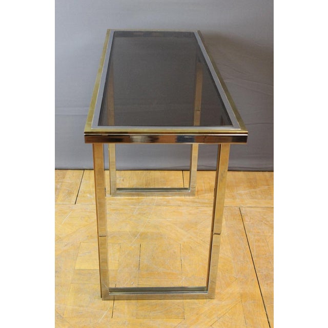 Chrome and Golden Console Table, 1970 For Sale - Image 4 of 14