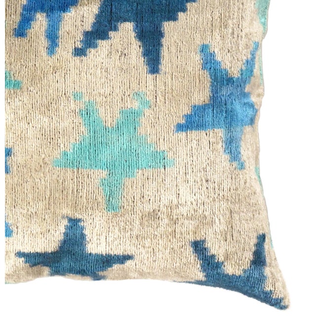 Contemporary Decorative Accent Handmade Ikat Pillow For Sale - Image 4 of 7
