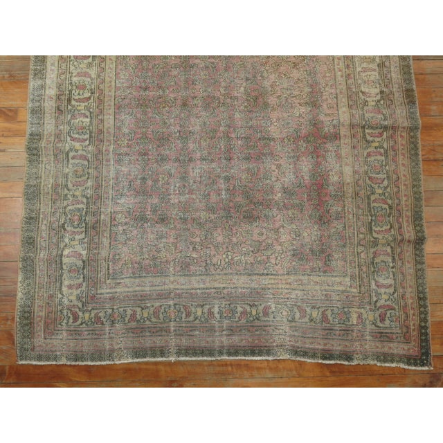 Late 19th Century Soft Pink Traditional Worn Antique Rug, 4'9'' X 5'8'' For Sale - Image 5 of 9
