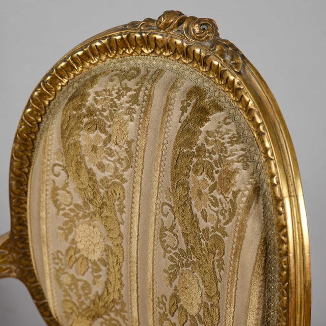 Wood Napoleon III Style Gilded Armchairs, Set of 2 For Sale - Image 7 of 9