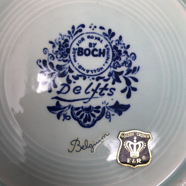 Traditional Boch Delfts Belgium Plates - Set of 4 For Sale - Image 3 of 3