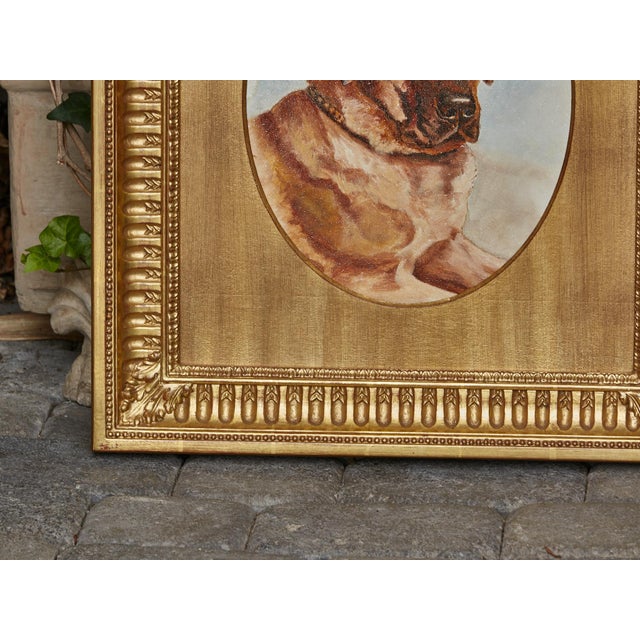 English 19th Century Oil on Board Mastiff Dog Painting in Giltwood Frame For Sale - Image 10 of 12