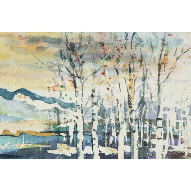 1960s 1960s Watercolor Painting Landscape by C. Brittain For Sale - Image 5 of 5