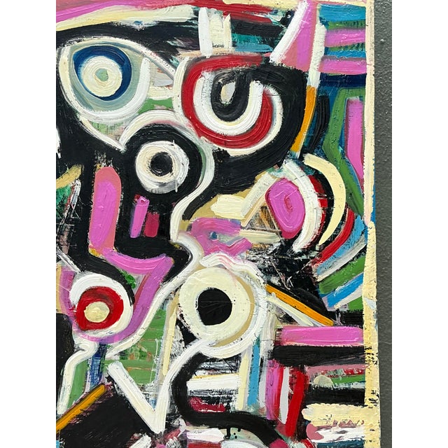 Vintage Geometric Vibrant Terry J Frid Oil on Canvas For Sale - Image 15 of 17