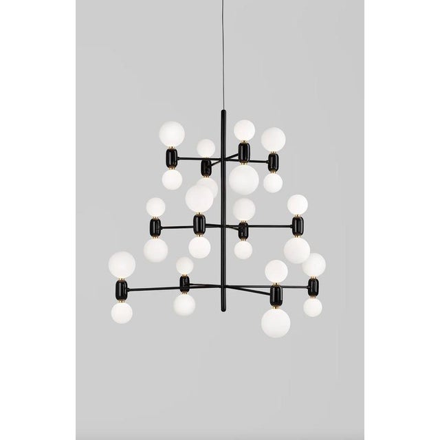 Jaime hayon aballs chandelier 12 black suspension lamp for parachilna shiny and eye-catching collection. Matching two...
