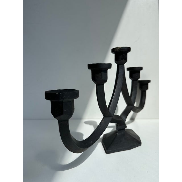 Mid-Century Modern Five-Flame Cast Iron Candle Holder from the Foundry Institute of Th Aachen, Germany, 1967 For Sale - Image 3 of 13