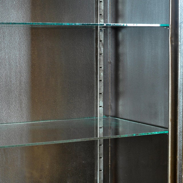 1950s Black Glass and Iron Medical Cabinet from Kovona, 1950s For Sale - Image 5 of 14