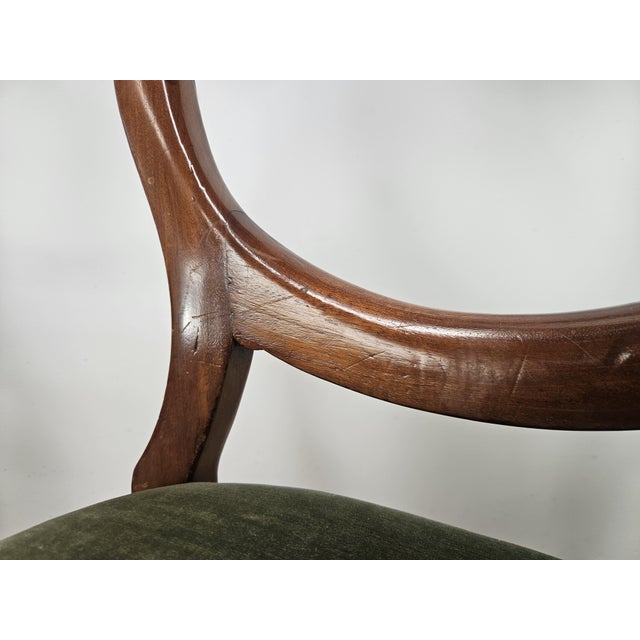 19th Century Late 19th Century Wood Chairs with Fabric Seats, Set of 4 For Sale - Image 5 of 18