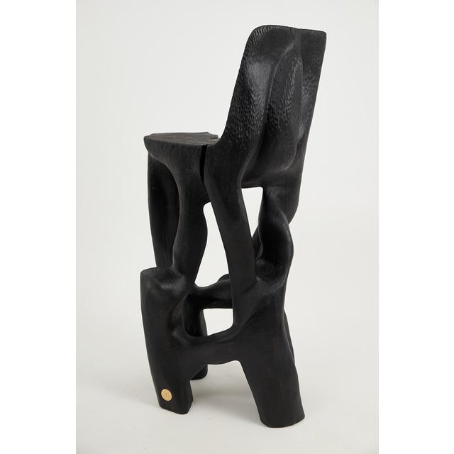 Not Yet Made - Made To Order Makha Wood Sculptural Bar Chair by Logniture For Sale - Image 5 of 13