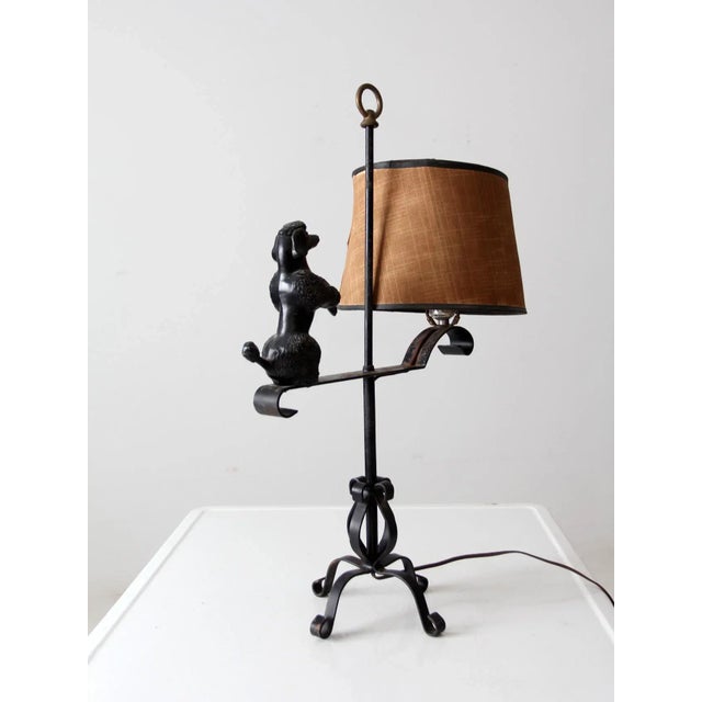 Vintage Wrought Iron Poodle Lamp For Sale - Image 9 of 13