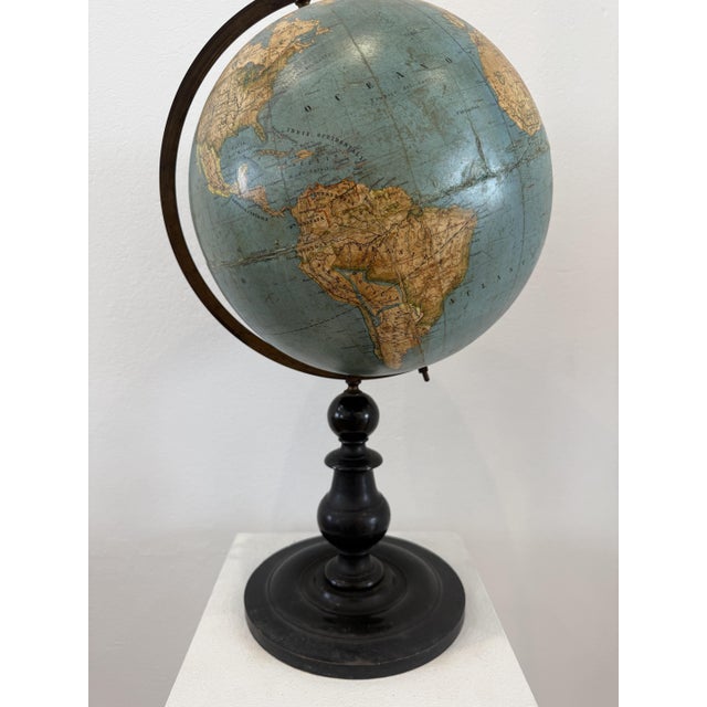 Blue Antique Globe by Ernesto Shotte & Co., 1890s For Sale - Image 8 of 18