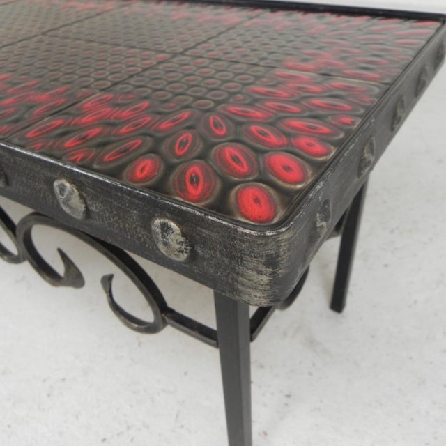 Mid-Century Brutalist Tile Table with 10 Tiles and Steel Frame, 1960s For Sale - Image 17 of 18