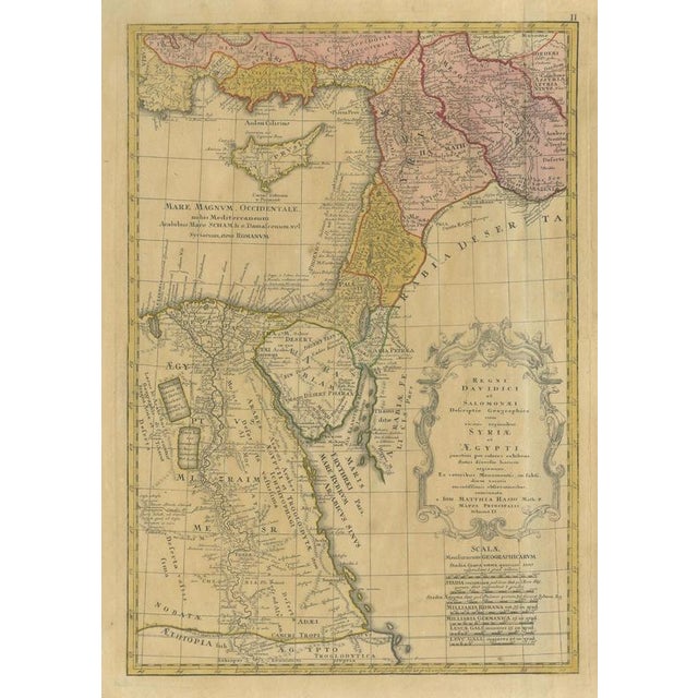 Antique Biblical Holy Land Map, 1739 For Sale - Image 3 of 11