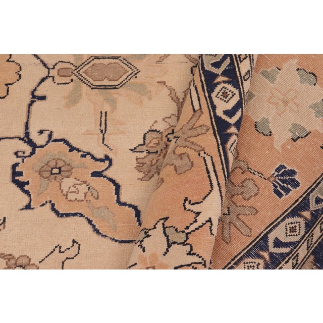 Peach Boho Chic Ziegler Beige Peach Hand-Knotted Wool Rug - 9'0'' X 11'5'' For Sale - Image 8 of 8