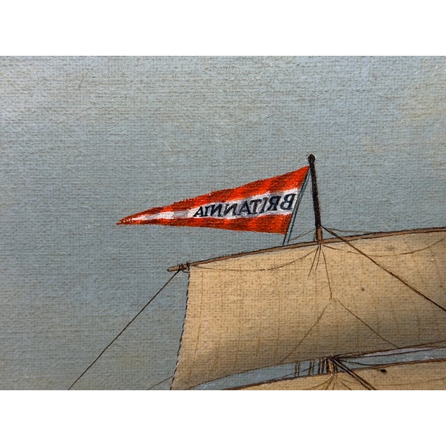 Vintage Maritime Oil Painting of “Britannia of Åland” – Scandinavian Ship Portrait, Baltic Barque, Signed Hartvik After Lind For Sale - Image 12 of 18