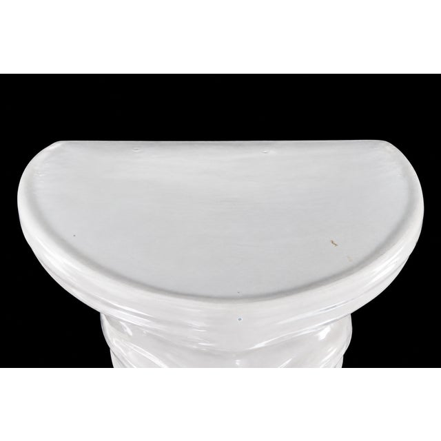 Mid 20th Century Mid-Century White Glaze Elephant Head Wall Brackets- A Pair For Sale - Image 5 of 8