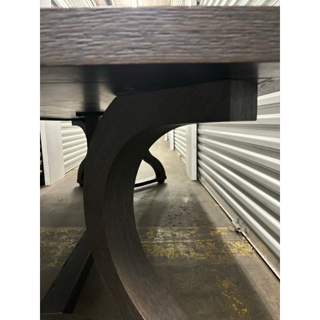 Christian Liaigre Attributed to Christian Liaigre Table Misaine This Table in Made of Wirebrushed and Grey Stained Solid Oak For Sale - Image 4 of 12