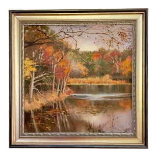 "Zena Pond" by Mary Anna Goetz, Original Oil on Canvas, 1999. For Sale