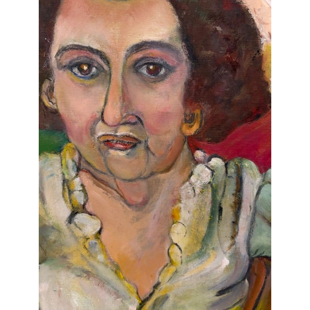 Pink Mid Century Portrait - Lottie, Signed For Sale - Image 8 of 11