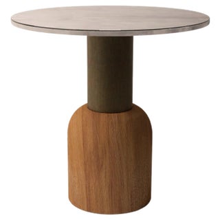 Serenity Fusion 50 Table in Iroko Wood by Alabastro Italiano For Sale