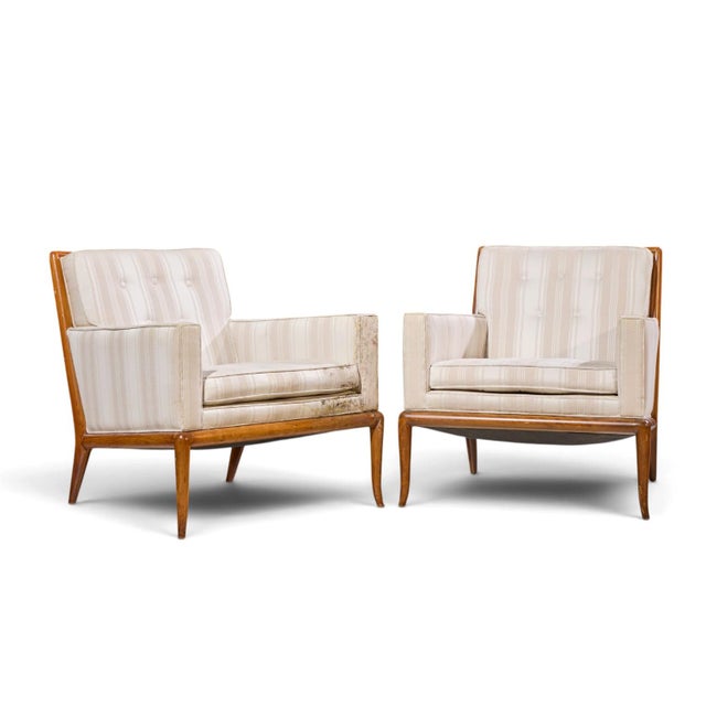Robsjohn Gibbings for Widdicomb Mid Century Sabre Leg Lounge Chairs - Pair Each chair measures: 29.5 wide x 32 deep x 30.5...