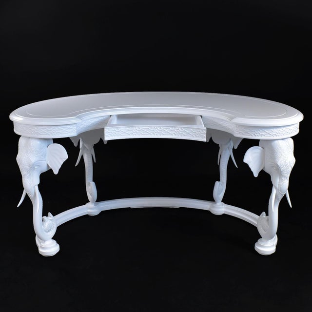 Hollywood Regency Kidney-Shaped Elephant Desk by Gampel Stoll For Sale - Image 3 of 7