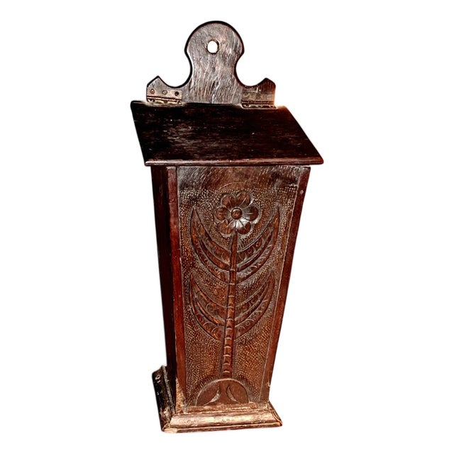 19 C Early Oak Candle Box - England For Sale