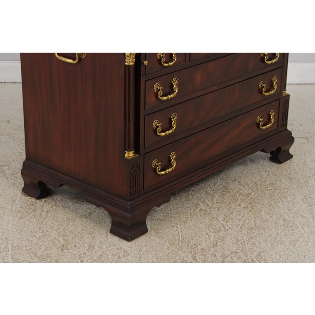 Henkel Harris Mahogany Chippendale Documents Secretary Desk For Sale - Image 14 of 18