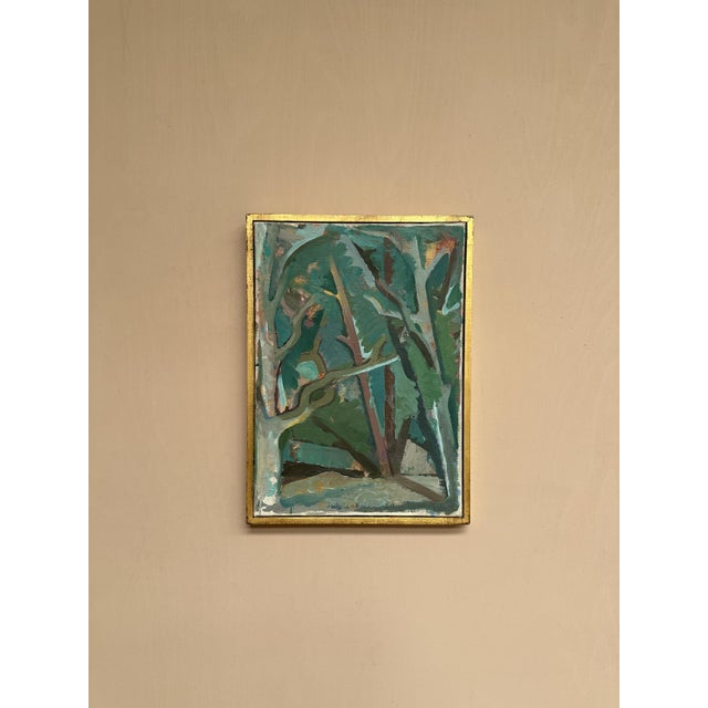 Original Vintage Swedish Oil on Canvas – “Forest” by Thure Lindskoog – Signed a tergo – Framed – 44 × 32 cm (17.3" ×...
