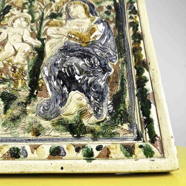 Votive Tile Picture in Glazed Terracotta For Sale - Image 5 of 9