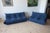 Blue Set of Blue Microfiber Togo 2- and 3-Seat Sofa by Michel Ducaroy for Ligne Roset For Sale - Image 8 of 8