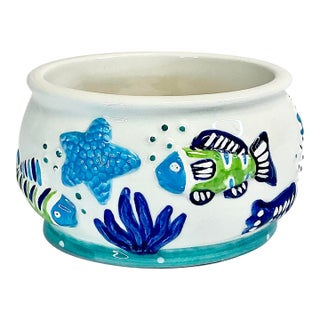 1980s Vintage Boho Chic Coastal Under the Sea Petite Planter For Sale