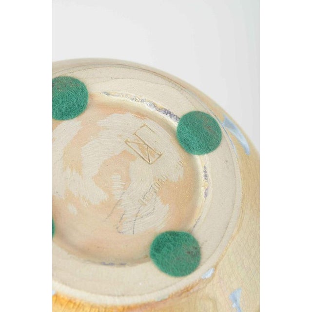 European Studio Pottery Blue and Beige Stoneware Vase For Sale - Image 4 of 5