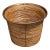 Rattan & Brass Floor Vessel For Sale