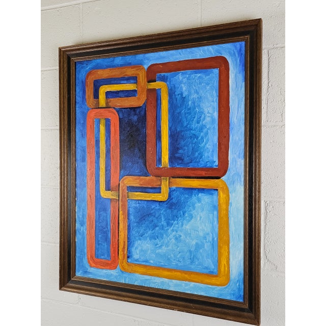 1990s Original Mid 20th Century Modern Painting by Roberto Morassi For Sale - Image 5 of 7