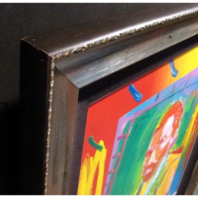 1990s Peter Max Van Gogh Original Mixed Media on Canvas, Signed Custom Frame For Sale - Image 5 of 9