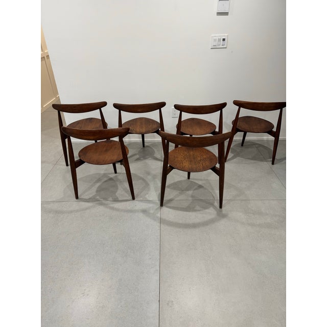 1950s Hans Wegner Dining Set and Chairs for Fritz Hansen, Circa 1950s, Set of 6 For Sale In Los Angeles - Image 6 of 8