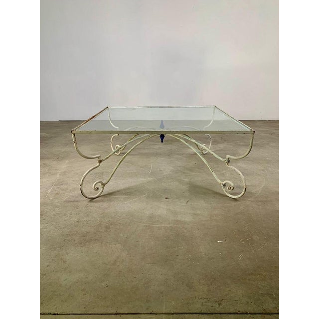 Iron Coffee Table with Square Transparent Glass Top, France, 1960s For Sale - Image 6 of 10