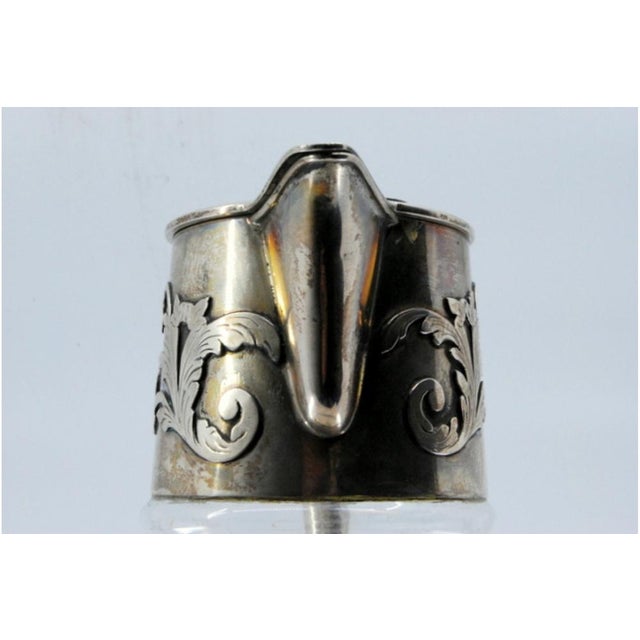 Metal Glass Jug with Silver Neck and Lid with Application For Sale - Image 7 of 10