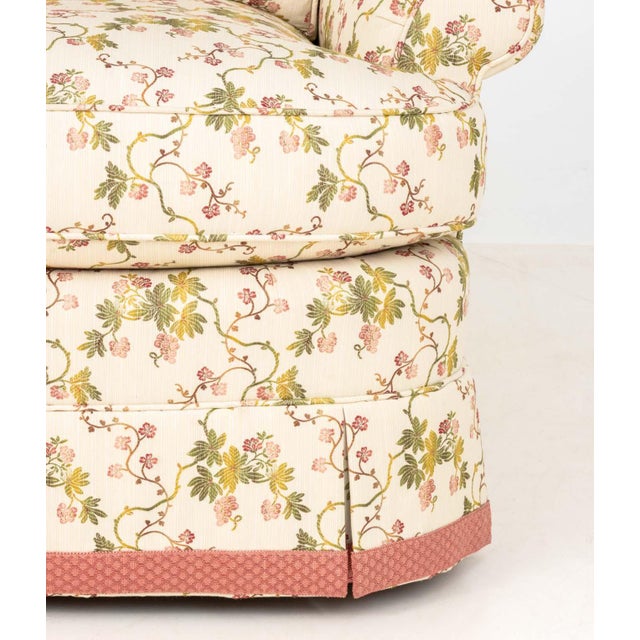 Late 20th Century Dapha Floral Upholstered Swivel Arm Chairs, Pair For Sale - Image 5 of 8