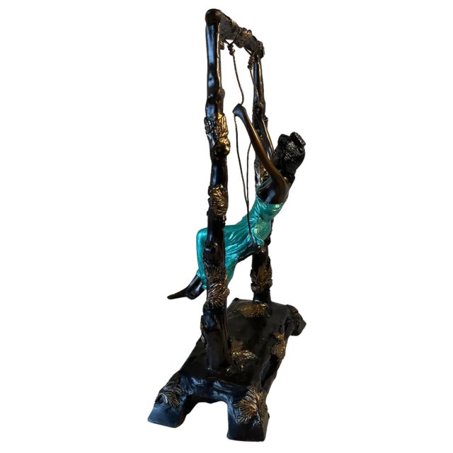 Art Nouveau "Girl on a Swing" Sculpture by Auguste Moreau For Sale - Image 3 of 18
