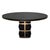"Oliva" Round Table With Stainless Steel and Bronze Details, Handmade For Sale - Image 4 of 5