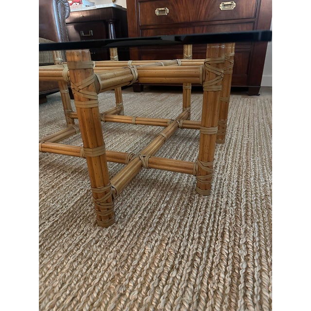 Vintage Bamboo & Glass Coffee Table For Sale In Phoenix - Image 6 of 14