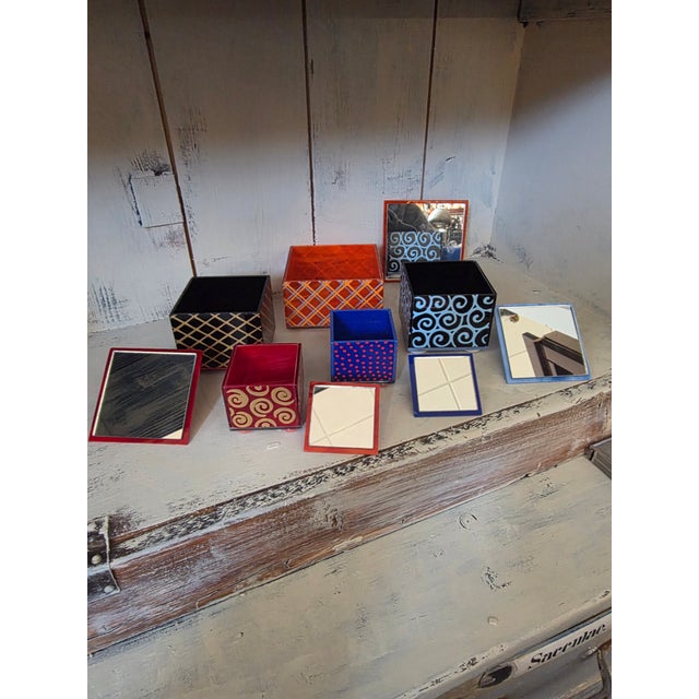 Art Deco Collection of Art Glass Boxes For Sale - Image 3 of 9