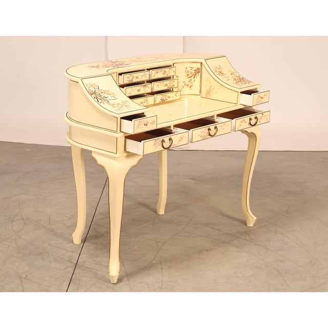 Chinoiserie Painted Carlton House Writing Desk With Chair For Sale - Image 4 of 18